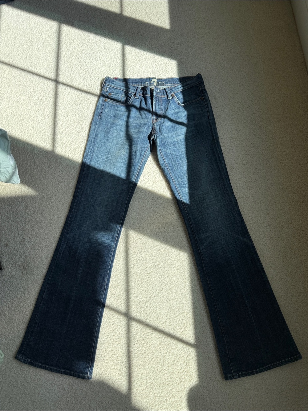 7 For All Mankind Dark Blue Flared Jeans